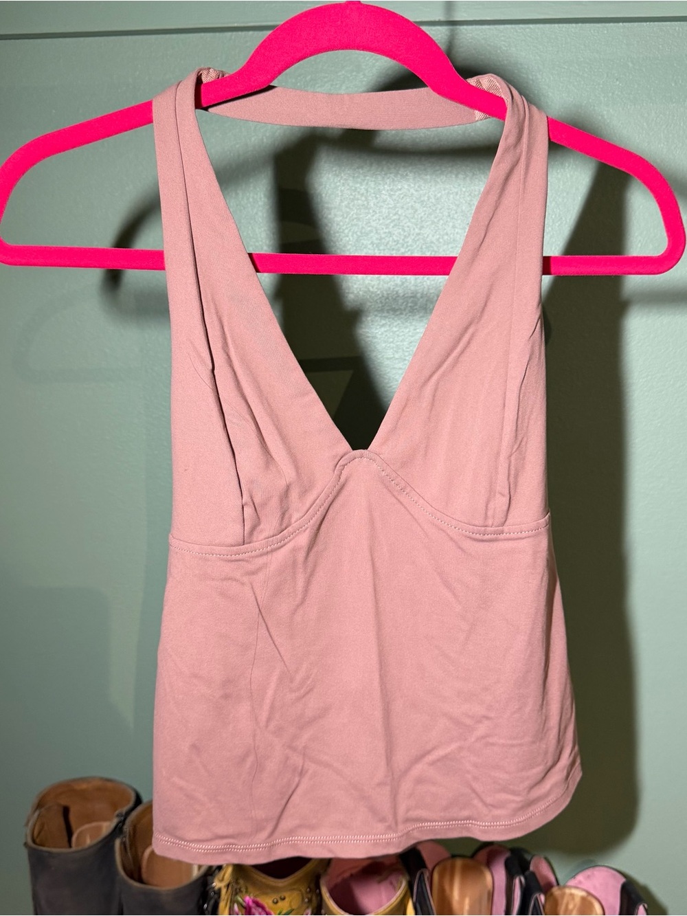 NWOT Free People Rose Pink Halter Top Large